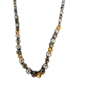 Timeless Elegance: Graduated Gold-Toned Bead and Faux Pearl Necklace